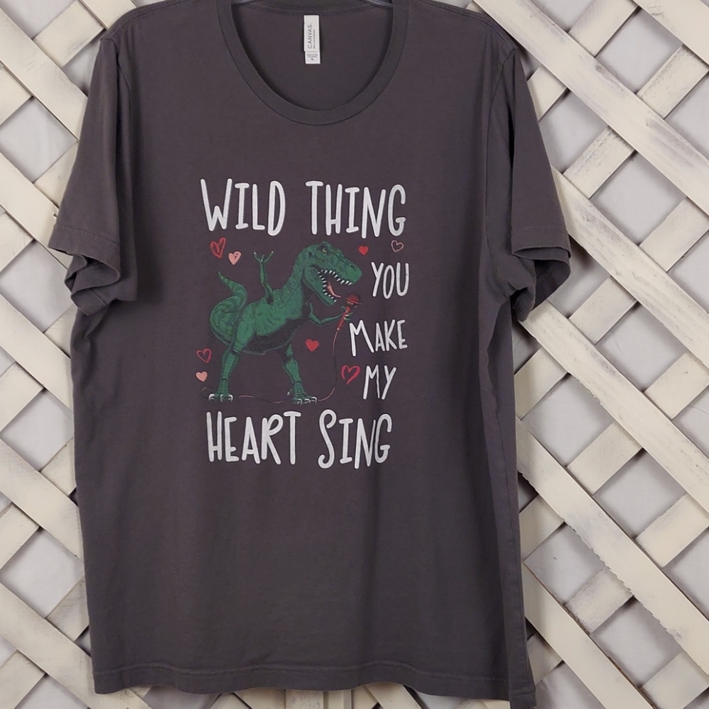 Bella Canvas Wild Thing & Hearts Dinosaur Tee